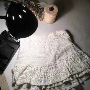 Cream Lace Skirt - Forever 21